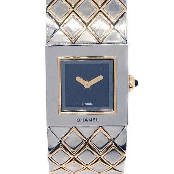 Chanel Matelasse Quartz Watch SS 18KYG V.H.60794 113949 main image 4